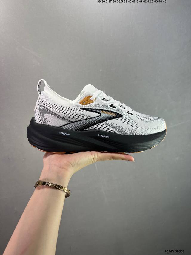 公司级Brooks 布鲁克斯 Glycerin 22蓝黄 甘油22代低帮缓震运动慢跑鞋 注入氮气之后的超凡缓震体验。穿过布鲁克斯的伙伴都知道，布鲁克斯的鞋面已经