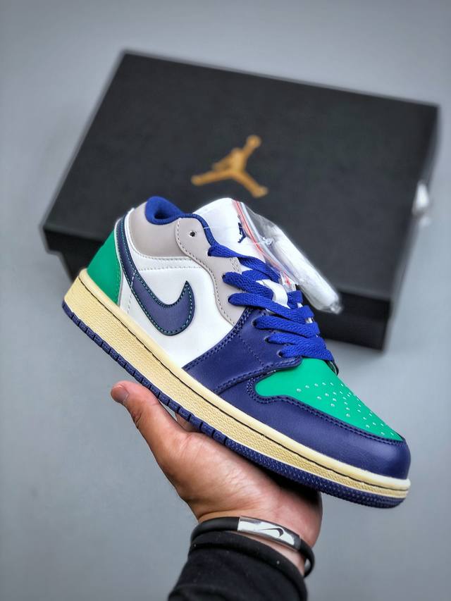 Air Jordan 1 Low 乔1蓝绿白 低帮文化休闲板鞋 553558 147 尺码：36-46 半