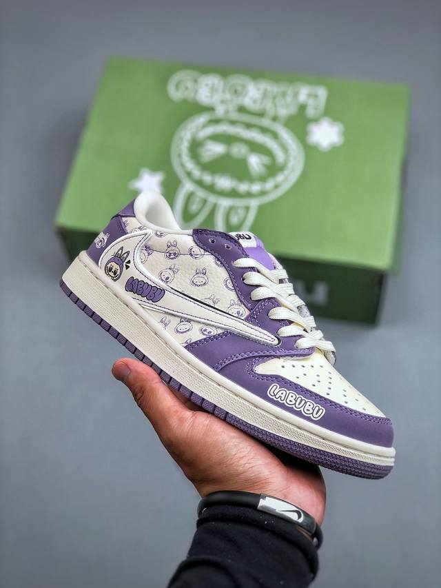 F版 Nike Air Jordan 1 Hi Zoom Air Aj1倒勾 乔一倒钩 ‘Diy’定制 拉布布联名白紫 耐克 低帮文化篮球鞋 完美品质出货 细节