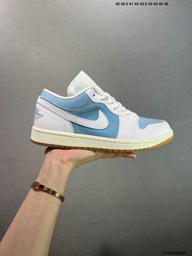 核心私 公司级Air Jordan 1 Low 丹宁蓝白 官方同步新色 原装级产物 拒绝公底 立体鞋型 细节完美 高清洁度 购置公司同步原材料 原汁原味 忠于原