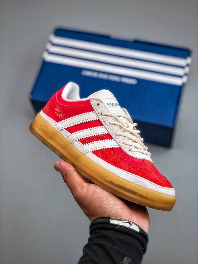 Bad Bunny X Adidas Originals Gazelle Indoor 三叶草休闲防滑耐磨低帮板鞋 鞋头出色设计 塑就出众贴合感 稳固的后跟贴合