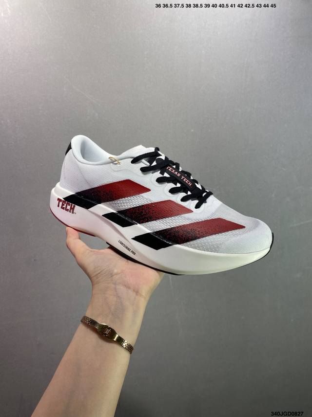 Ad Adizero Evo Sl 马拉松竞速专业跑鞋 Jq4578 Celermesh针织网面非常轻薄 纤维间的缝隙很大 可以保证跑步时的透气、排汗效果 鞋舌