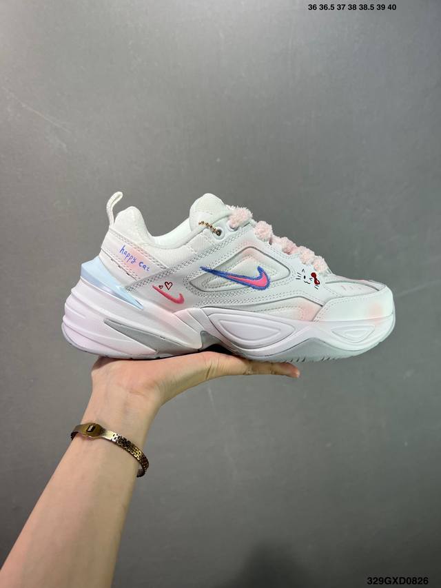 公司级Nike M2K ‘Diy’定制 Tekno耐克复古潮流百搭休闲运动旅游老爹鞋 原楦原档案开发独立一次发泡轻量高回弹私模 货号:Ao 8-100 尺码:3