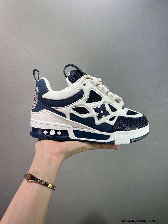路易威登 Louis Vuitton Lv路易威登板鞋 新款 Lv Trainer最新配色运动鞋 L家 篮球鞋风格运动鞋 该鞋由艺术总监 Virgil Ablo