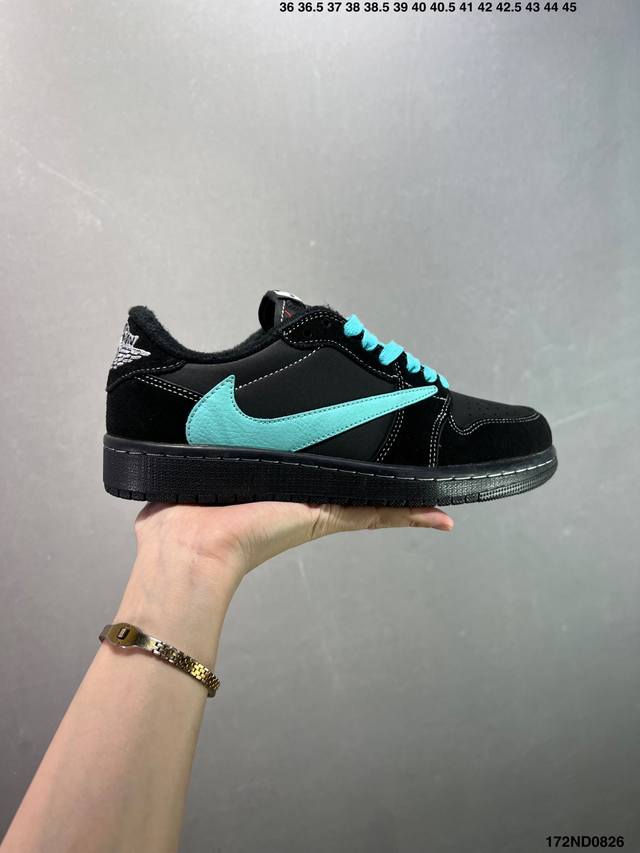 特价Aj1倒勾Travis Scott X Air Jordan 1 ” Reverse Mocha “ Aj1乔1 Ts 闪电 联名倒钩 低帮文化篮球鞋 完美