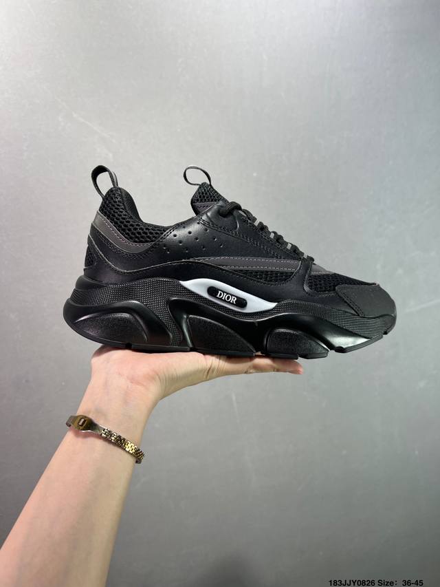 法国高奢时装品牌-迪奥 桀傲 Dior Homme B22 Trainer Sneaker系列复古厚底老爹风休闲运动慢跑鞋3Sn231Yjg_H000 码数：3