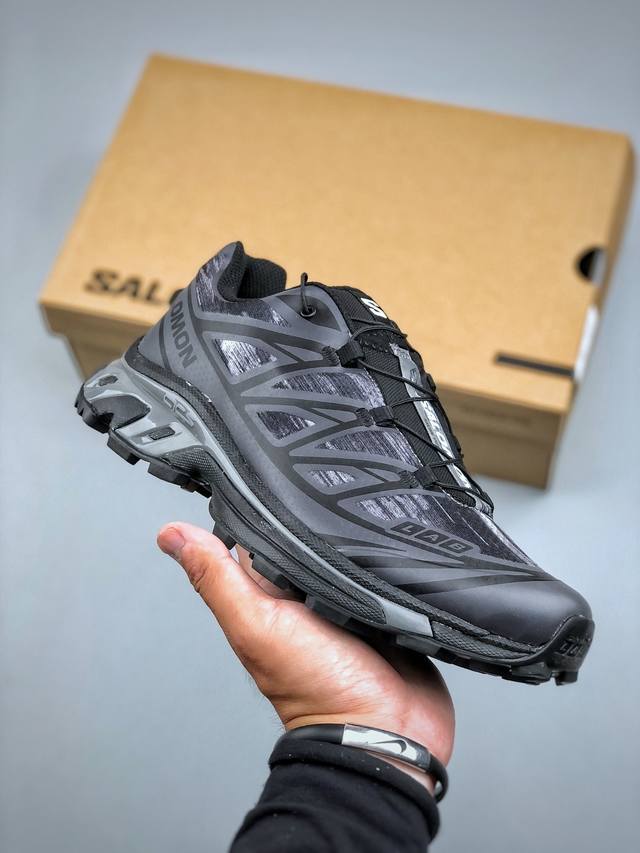 绿X版 Salomon Xt-6 萨洛蒙复古潮流户外机能登山跑鞋 黑灰色 477805 纯原外贸平台特供订单 耗时半年巨作 全套原纸板楦头开发 原厂特供网布配套