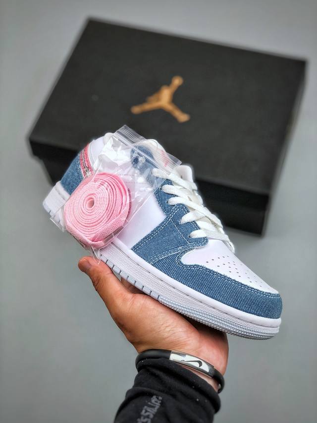Wmns Air Jordan 1 Retro Low Og 乔1牛仔蓝白 低帮文化休闲板鞋 Hq2001 400 市场唯一独家头层皮打造 原鞋原档案开发 原厂