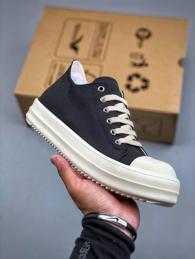 莞产G版，Rick Owens Drkshdw Hollywood 瑞克 欧文斯 款式 丝绸款 低帮 黑色 面料 东莞原厂进口全新2025年新材质 高丝光轻绒感