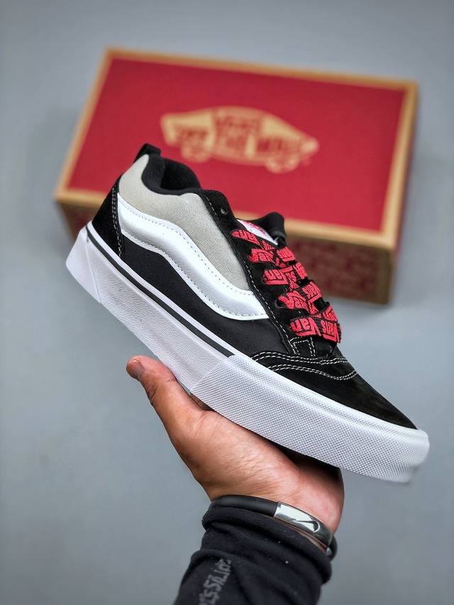 Z 新款Vans Knu Skool 防滑减震低帮板鞋男女同款 蓝白 货号：Vn0009Qcba2 尺码：35-44 半