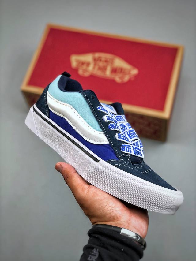Z 新款Vans Knu Skool 防滑减震低帮板鞋男女同款 蓝白 货号：Vn0009Qcy6Z 尺码：35-44 半