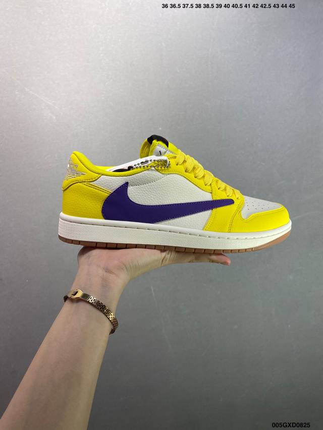 公司级Aj1倒勾Travis Scott X Air Jordan 1 ” Reverse Mocha “ Aj1乔1 Ts 闪电 联名倒钩 低帮文化篮球鞋 完