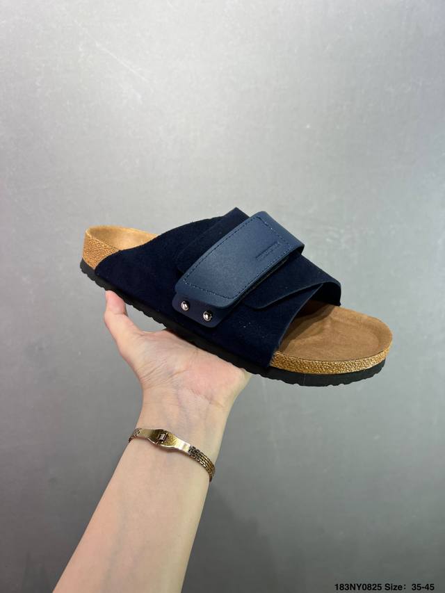 博肯 Birkenstock 拖鞋 广东原产#德国百年知名鞋履品牌 博肯Birkenstock 勃肯#采用质地柔软牛皮绒面材质#中底搭载缓震软木橡胶 其特有的鞋