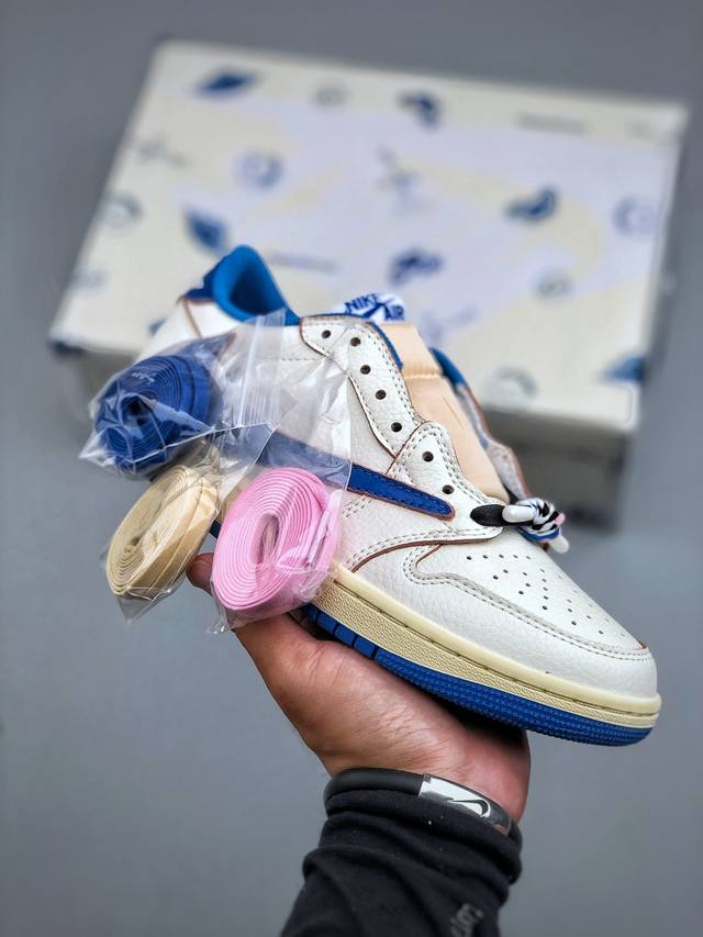 Air Jordan 1 Lowaj1 乔1白蓝 低帮文化休闲板鞋 Dm7866-104 市场唯一独家头层皮打造 原鞋原档案开发 原厂皮料 原档冲孔鞋头 正确满