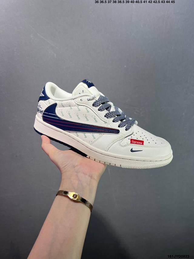 公司级Air Jordan Aj1 Low 低帮系列定制配色Wg8850-012 原厂内置气垫魔块 A模大底 头层小牛皮 鞋舌Aj原厂专用牛津布+Aj专用反口珍