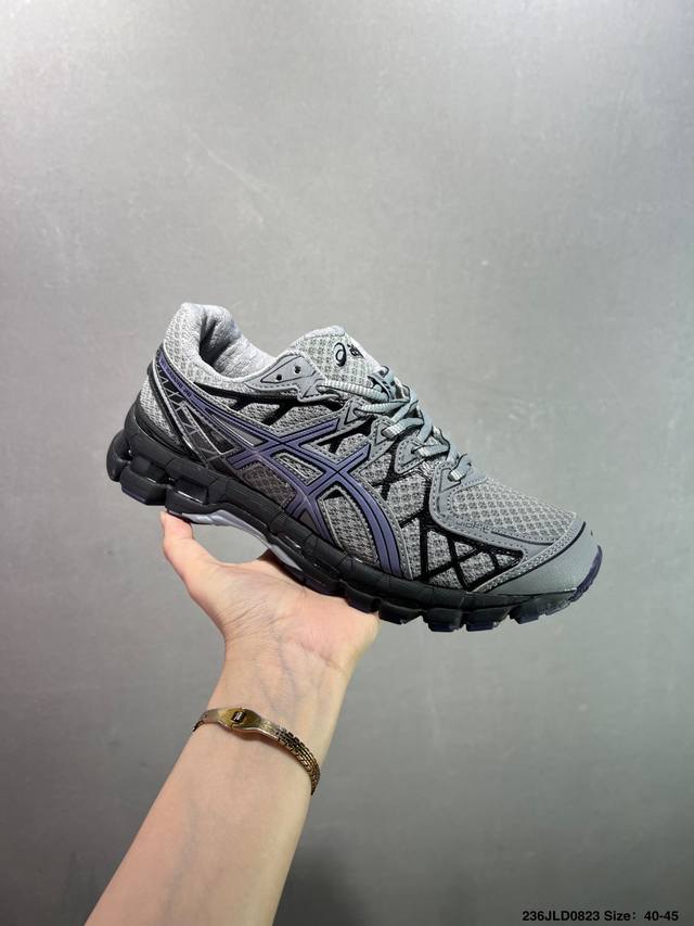 公司级Asics Gel-Kinetic Flue Nt亚瑟士 休闲运动跑步鞋 原数据开发全掌 硅胶缓震中底 采用透气网布拼接皮革鞋面 货号:1203A388