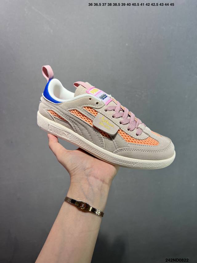 特价Puma Palermo Og 复古单品 彪马 防滑耐磨低帮德训板鞋 孔眼底座和脚趾凸起由绒面革材料制成 支持侧踏时的踏步工作 脚背和侧板采用尼龙网布 即使