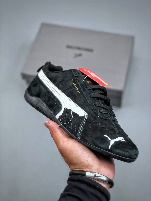 Puma 彪马 X Balenciaga巴黎世家 Speedcat 系列 薄底鞋 牛皮绒面革 圆头做旧磨损 低帮 生活休闲鞋 极速赛车系列 货号:847146