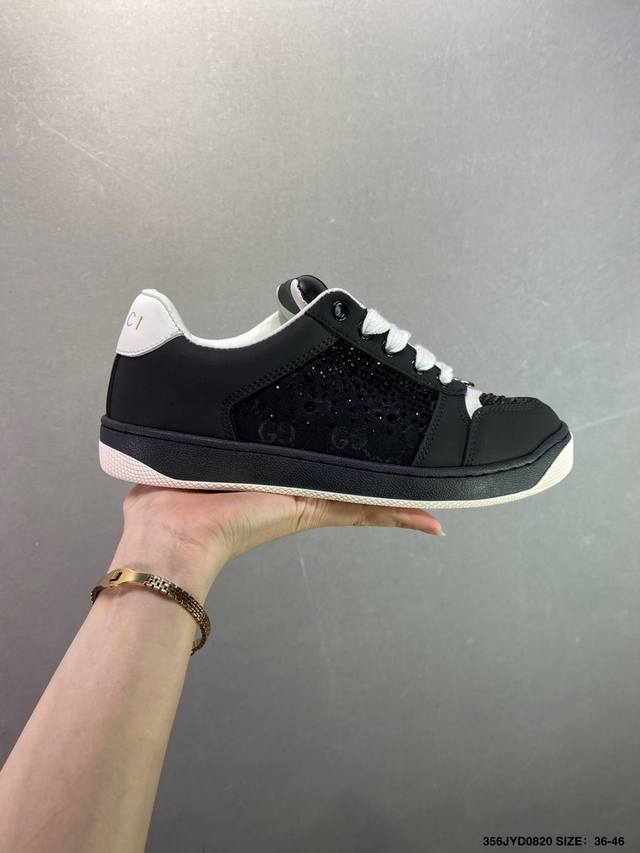 公司级Gucci 古驰 Screener 运动休闲时装奢侈品系列 Gg珐琅扣 擦脏做旧小脏鞋 高端零售海淘商家混卖版本 东莞纯原品质 原鞋对照工艺生产 原厂一致