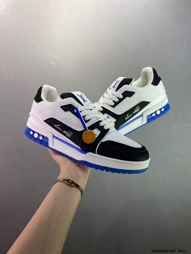 公司级路易威登 Louis Vuitton Lv路易威登板鞋 新款 Lv Trainer最新配色运动鞋 L家 篮球鞋风格运动鞋 该鞋由艺术总监 Virgil A