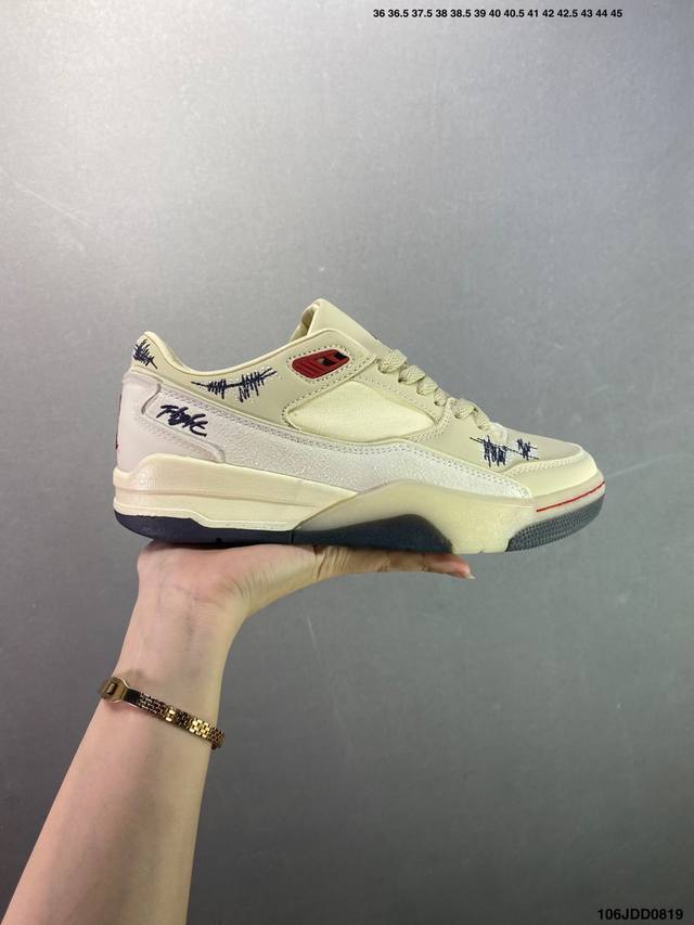 Air Jordan Flight Court 乔丹低帮复古篮球鞋 设计简约又不失复古韵味 鞋内的鞋垫柔软且有弹性 能够很好地缓冲落地时的冲击力 鞋面的材质贴合