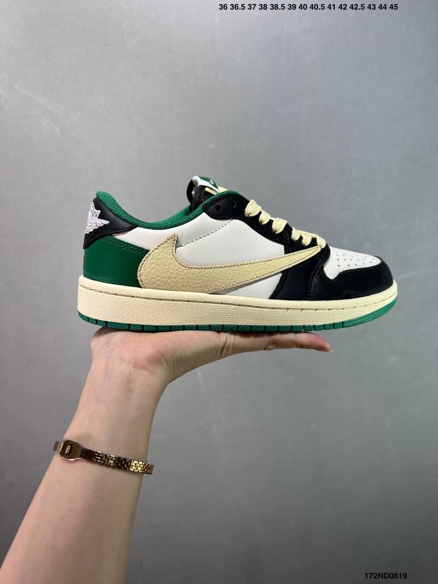 特价Aj1倒勾Travis Scott X Air Jordan 1 ” Reverse Mocha “ Aj1乔1 Ts 闪电 联名倒钩 低帮文化篮球鞋 完美