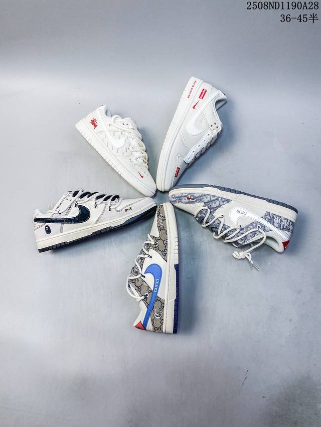 海外爆款限量发售！公司级 Nike Sb Dunk Low“Bape联名 绑带黑勾” 周年高端定制 低帮休闲板鞋 定制鞋盒 大厂纯原品质出货 超高清洁度 皮料切