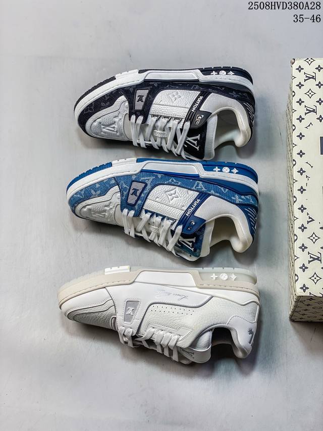 双层礼盒版 最强性价比版本 官方最新版大底 全网首家 Louis Vuitton Trainer Lv 路易威登 独家全新升级最新包装，海淘代购同渠道品质 高端
