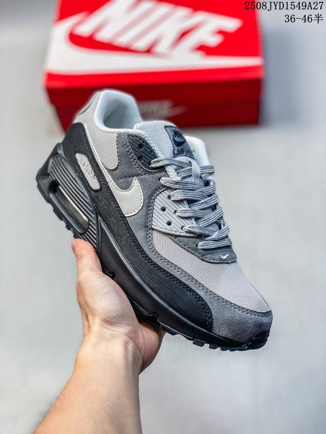 公司级Nike Air Max 90 初代复古气垫百搭休闲运动慢跑鞋复古小气垫史上第一双可视气垫跑鞋 凭借着 Air Max 气垫带来的舒适脚感和鞋面面料上的不