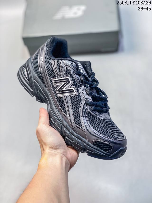 F版 New Balance Nb740 轻便复古休闲运动跑步鞋 全鞋身以网格布作为基地，在细节部分以皮革作为辅助添加，流线感很强。外形和New Balace