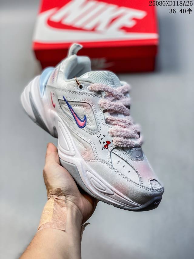公司级Nike M2K ‘Diy’定制 Tekno耐克复古潮流百搭休闲运动旅游老爹鞋 原楦原档案开发独立一次发泡轻量高回弹私模 货号:Ao 8-100 尺码:3