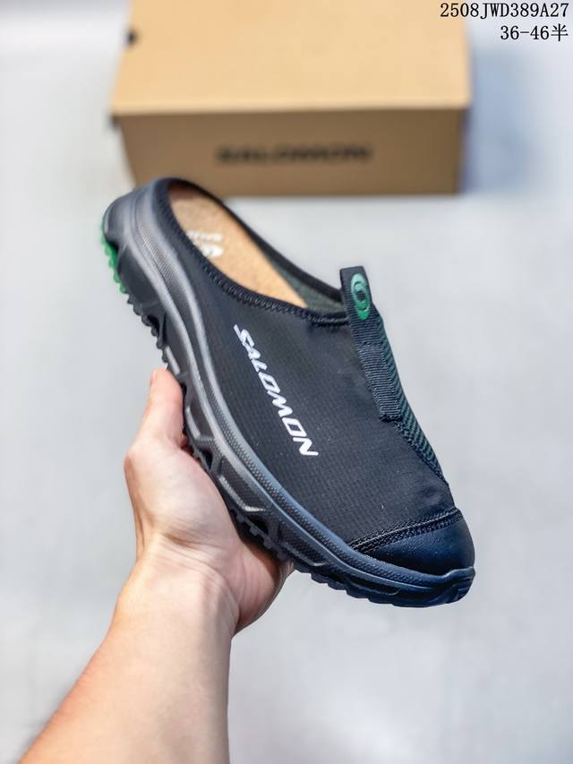 Salomon 萨洛蒙 Rxsiide 3.0 Canvas 舒适柔软防滑 包头拖鞋 男女同款 黑色 纯原外贸平台特供订单 耗时半年巨作 #全套原纸板楦头开发