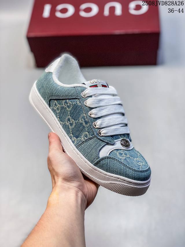 Gucci Distressed Screener Sneaker古驰小脏鞋系列 经典原型复古百搭做旧老爹板鞋 复古学院风 怀旧版 原版做旧 秒杀市面任何版本原