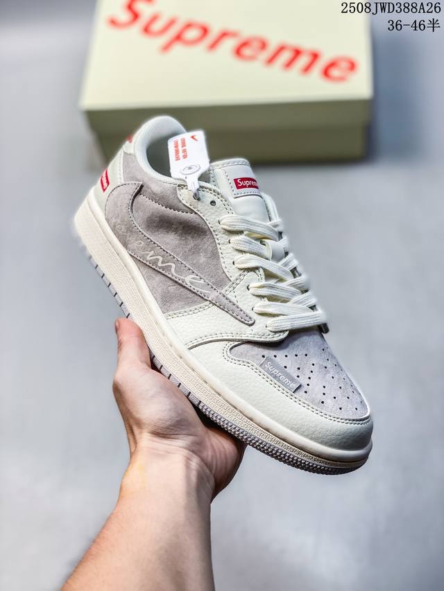 Air Joran 定制个性的设计风格以及品牌的经典元素 使其成为一双具有独特身份和价值的鞋子 清新而立体的外观加上联名标识更突出了其独特身份 这种配色方案显示