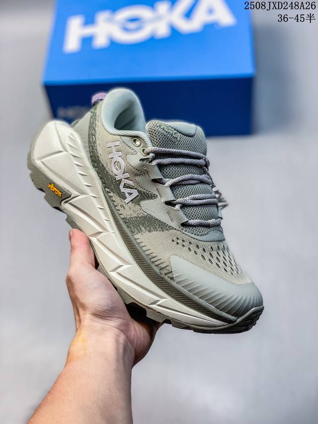 公司级Hoka Skyline-Float X 网面透气 防滑轻便厚底跑步鞋 缓冲性为各种阶段的跑者带来动感稳定的跑步体验 相比常规跑鞋用几何形跑鞋中底 双脚自