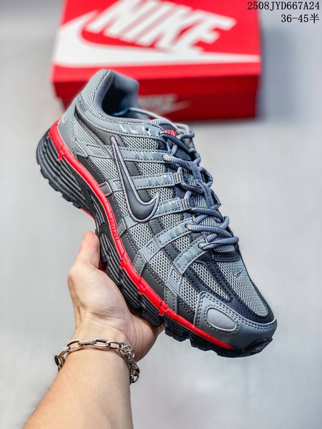 跑量款 Nike P-6000 复古技科个性运动老爹鞋。该鞋款鞋采面用纵横交错的覆面，重现 0 年代鞋跑风格，同时搭配震缓鞋垫，带来舒的适步履体验。Nike P