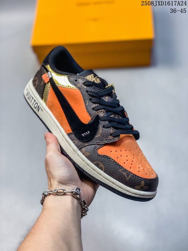 倒钩 Louis Vuitton X Air Jordan 1 High Lv联名 棕色 Aj1 乔丹1代 Aj1 乔1 Lv联名 乔丹篮球鞋 货号:55472