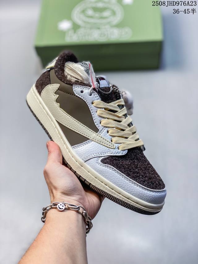 放店私 Travis Scott X Nike Air Jordan 1 Low X Labubu涂鸦 Air Jordan 1 Low 反转粉白拉布布倒钩 纯