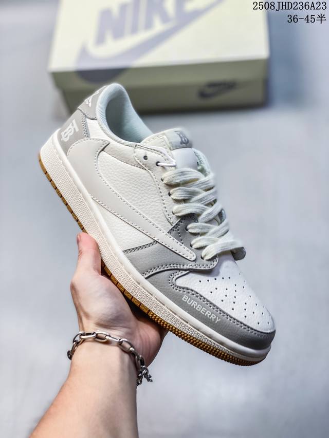 公司级Nike Air Jordan 1 X Travis Scott Aj1倒勾 乔一倒钩 ‘Diy’定制 耐克 低帮文化篮球鞋 货号:Jw1188-159