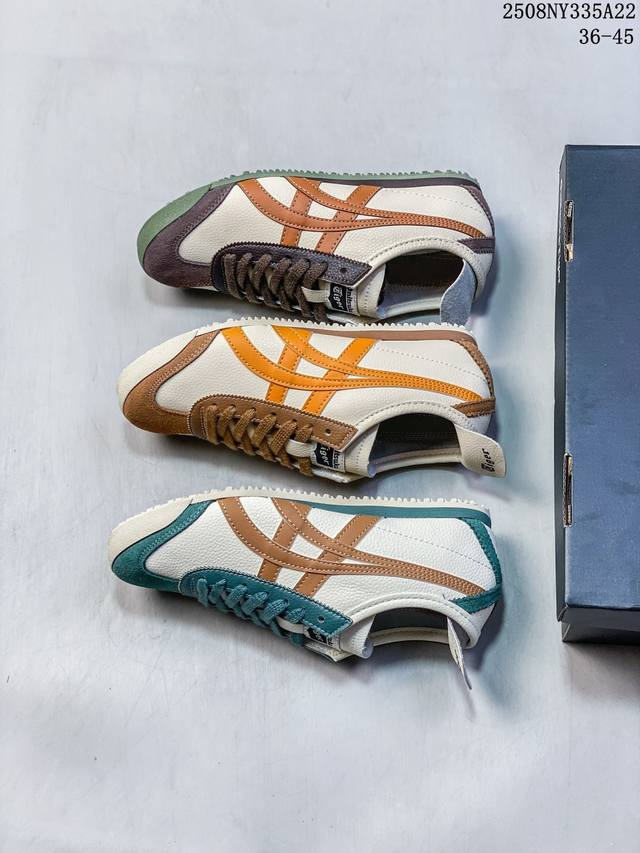 Asics Onitsuka Tiger 亚瑟士 鬼冢虎系带皮面懒人鞋 #原装系带皮面 原装四联吊牌 中底纸板钢印 日系轻便运动休闲鞋 尺码：如图 编码：08N