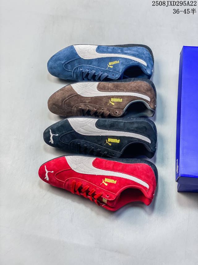 Puma Speedca Og 彪马极速赛车系列低帮德训风拼接复古百搭休闲运动赛车鞋 鞋款从80、90年代赛车手所穿的防火赛车鞋为原型，鞋身线条模仿了赛车的流线