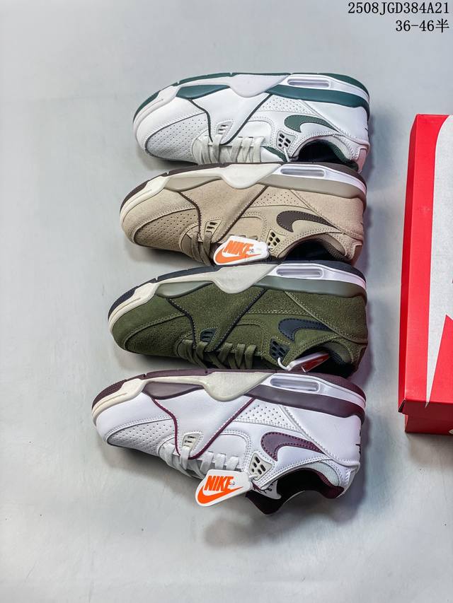 Nike 耐克 飞行兄弟89系列 男女鞋真标半码制，升级原楦原纸版开发，采用硬质牛剖革鞋面材质，搭配轻盈Phylon泡棉中底Air 气垫，外置耐磨橡胶大底复古气