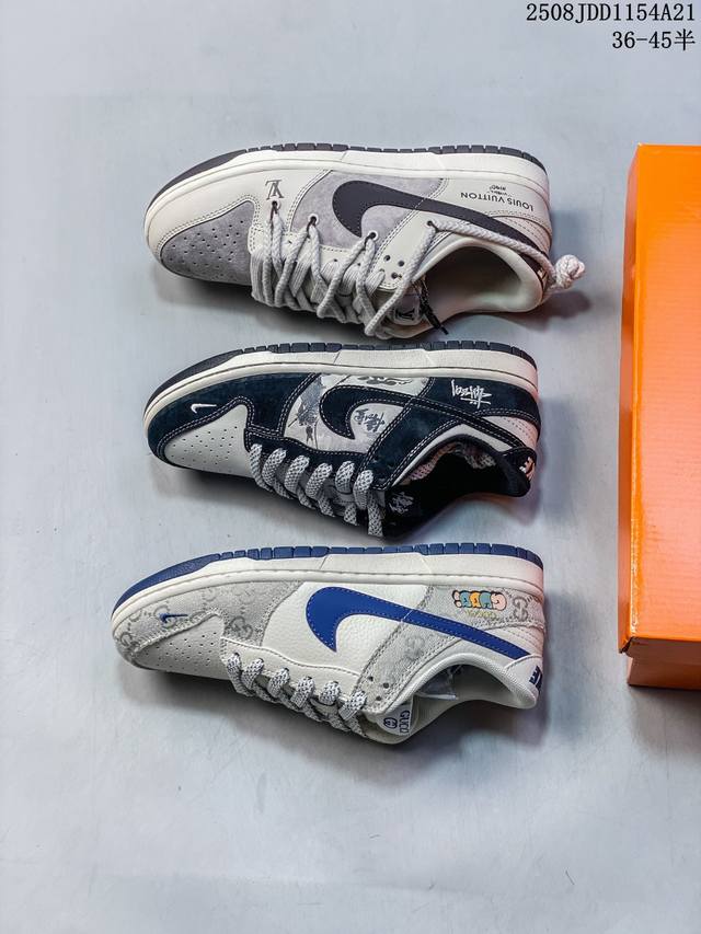 Nike Sb Dunk Low“ 古驰联名 烟灰蓝勾” 周年高端定制 低帮休闲板鞋 定制鞋盒 大厂纯原品质出货 超高清洁度 皮料切割干净无任何毛边 细节完美