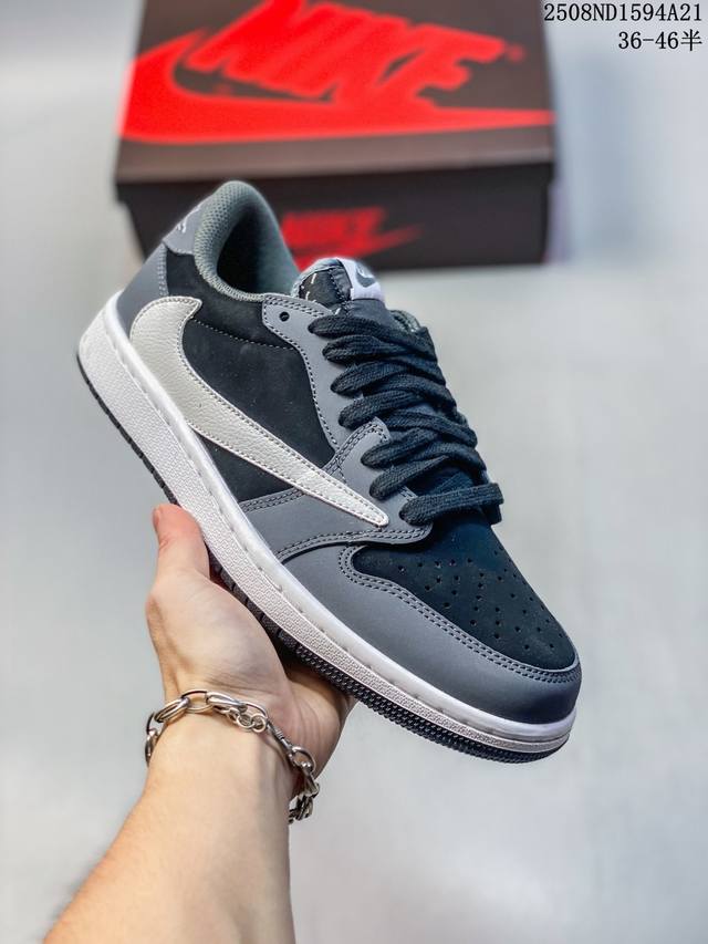 福利推荐特价 海外爆款限量发售！Travis Scott X Fragment Design X Jordan Air Jordan 1 Low Og Sp “