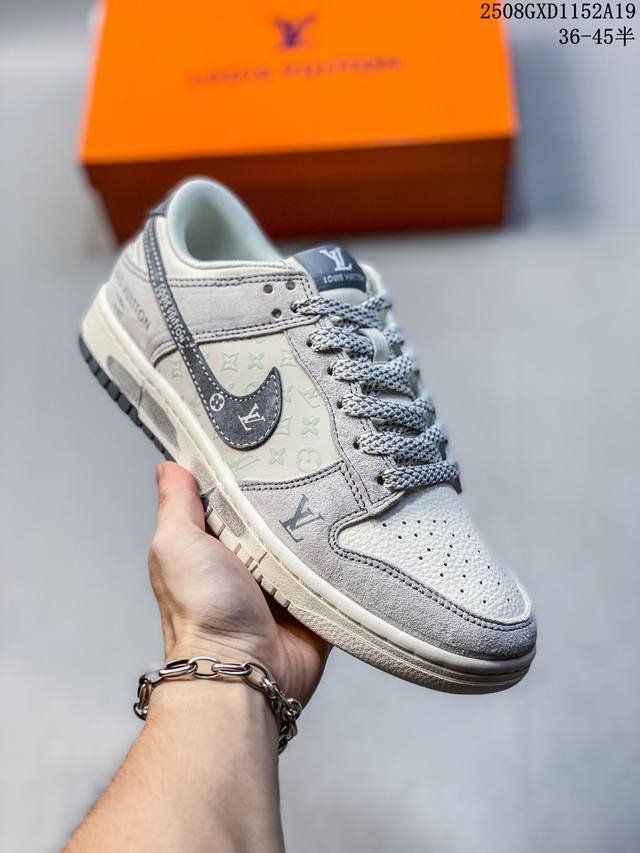 海外爆款限量发售！Nike Sb Dunk Low“ Lv联名 灰猪八涂鸦” 周年高端定制 低帮休闲板鞋 定制鞋盒 大厂纯原品质出货 超高清洁度 皮料切割干净无