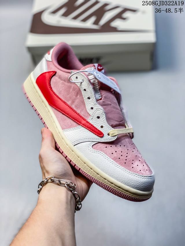 Travis Scott X Nike Air Jordan 1 Low Og Sp Black Red Aj1乔丹一代经典低帮文化百搭休闲运动篮球鞋“Ts联名