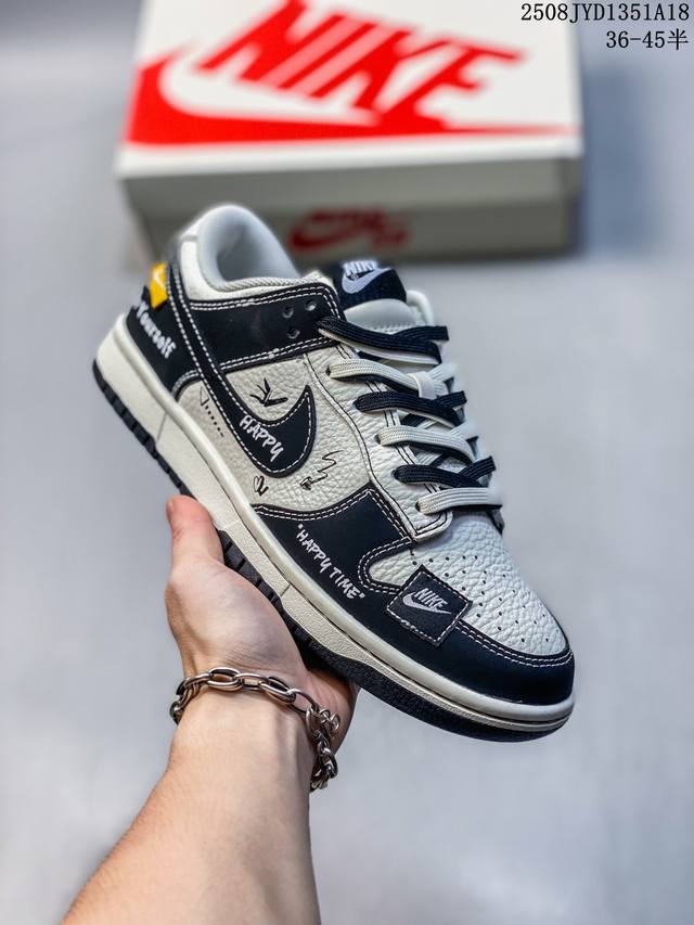 海外爆款限量发售！高端定制Nike Sb Dunk Low Happy联名 纸飞机白黑印花 高端定制 低帮休闲板鞋 定制鞋盒 大厂纯原品质出货 超高清洁度 皮料