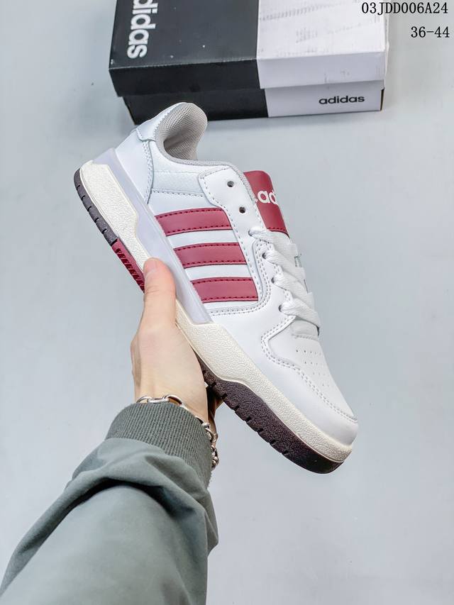 Adidas 阿迪达斯Entra 春季女鞋运动鞋休闲鞋. #采用超软移膜皮革鞋面 全新系列 迪丽热巴,易烊千玺同款，Adidas阿迪达斯生活 Neo Entra