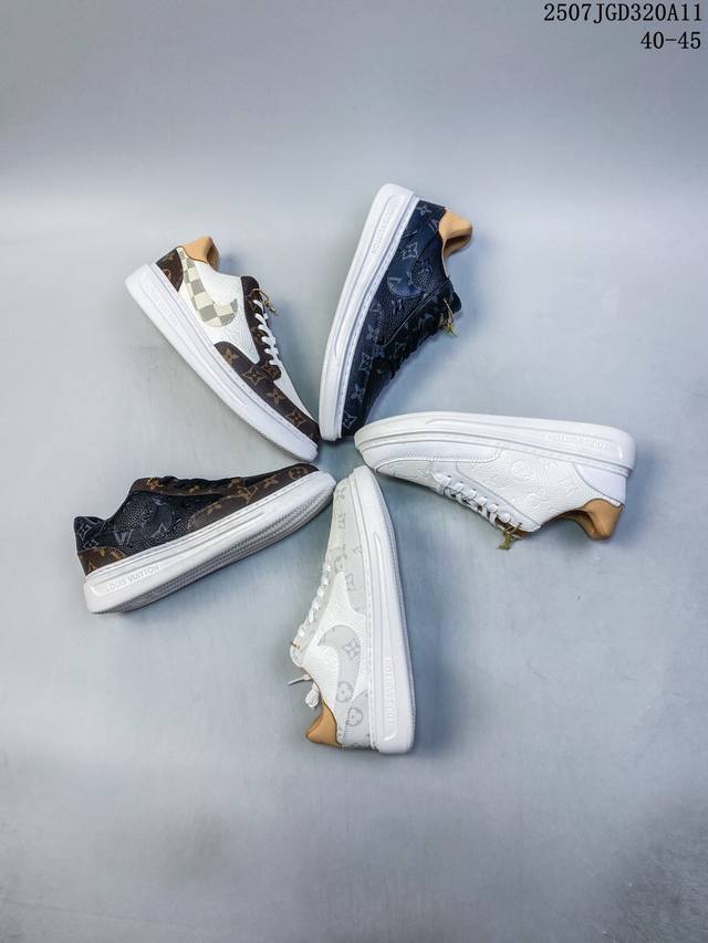 路易威登Louis Vuitton Lv路易威登板鞋 小白鞋系列 广东大厂品质 舒适轻泡大底和百搭性霸屏整个时尚娱乐圈细节调整完美主义 鞋面采用进口头层小牛皮独