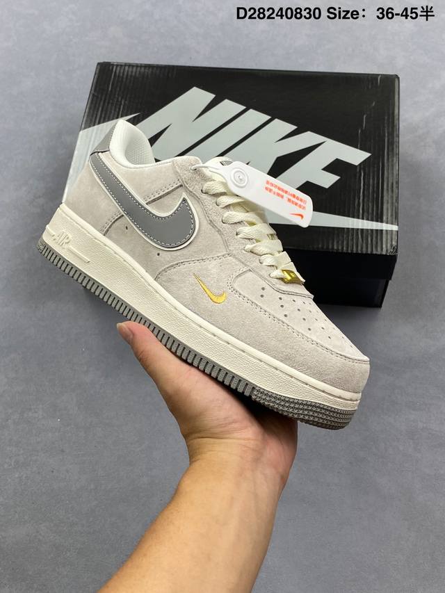 头层皮 耐克 Nike Air Force 1 '07 Low 空军一号含气垫 小白鞋 2025年新款 低帮百搭厚底增高休闲运动板鞋。柔软、弹性十足的缓震性能和